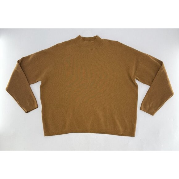 H&M Women’s Mustard Brown Knit Dolman Sleeve Sweater Sz M Boho Preppy Hippie - Picture 3 of 8
